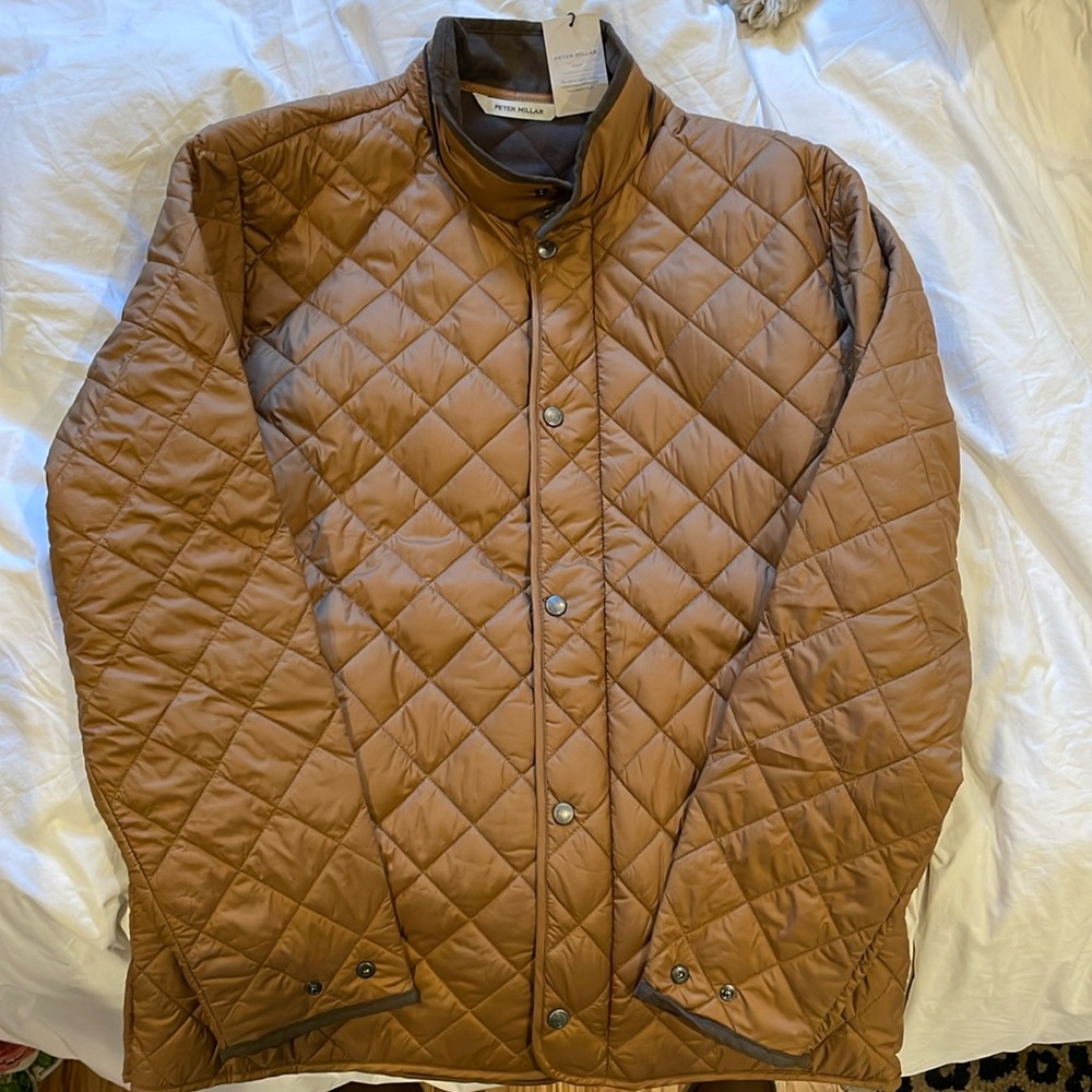 Peter Millar Brown / Tan Suffolk Quilted Coat X-Large | XL | NWOT
